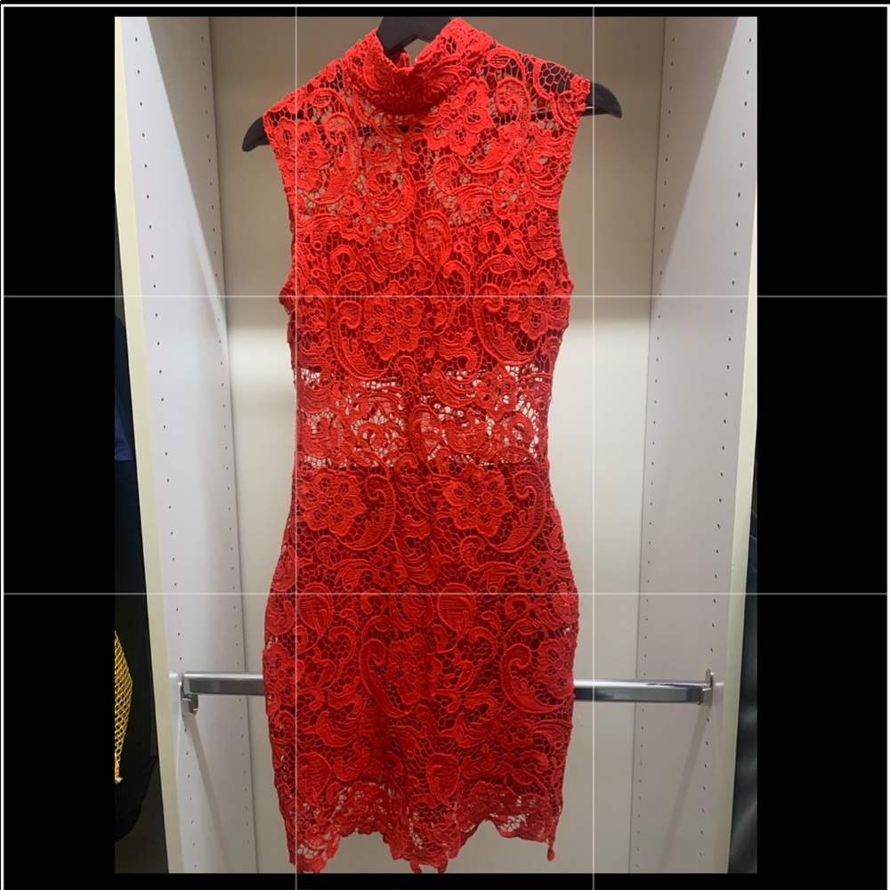 My Lookbook Store Lace Dress Red S